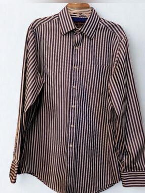 Black Brown 1826 80's 2-Ply Long Sleeved Dress Shirt - SZL